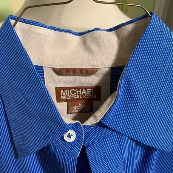 Micheal Kors L/S Blue Shirt M63 - Picture 3 of 3